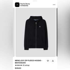 Psycho Bunny Men's Levy Fleece Zip-up & Regular Hoodie Size Medium
